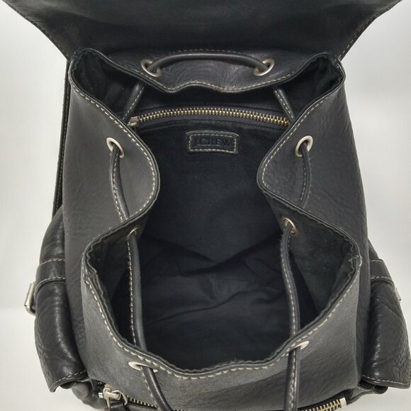 Unisex J. Crew Vintage Black Genuine Leather Handbag Backpack main image 4